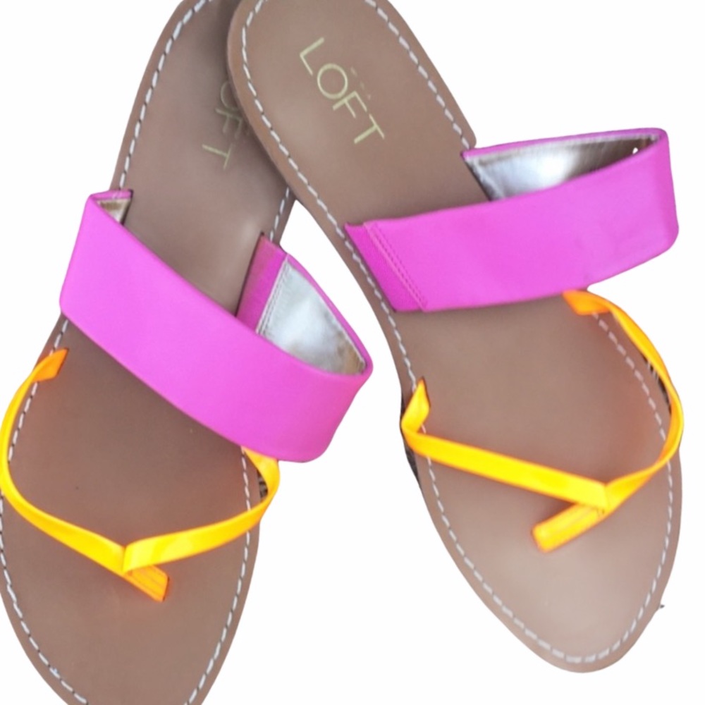 Ann Taylor Loft neon pink sandals